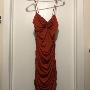 Sweetheart Neck Ruched Midi Cocktail Party Dress